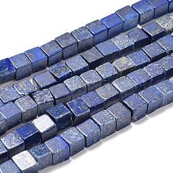 Abalorios de lapislázuli naturales hebras, cubo, 5.7~6.2x5.7~6.2x5.7~6.2mm, agujero: 1 mm, aproximamente 65 pcs / cadena, 16.14 pulgada (41 cm)