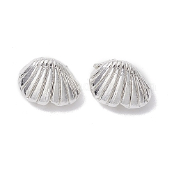 Alloy Spacer Beads, Long-Lasting Plated, Shell Shape, Silver, 7.5x10x5.5mm, Hole: 1.2mm