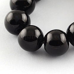 Painted Glass Bead Strands, Baking Paint, Round, Black, 10mm, Hole: 1.3~1.6mm, about 80pcs/strand, 31.4 inch