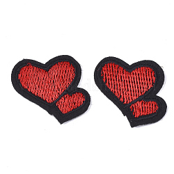 EDV-Sticktuch Eisen auf Flecken, Kostüm-Zubehör, Applikationen, Herz, rot, 30x33x1 mm