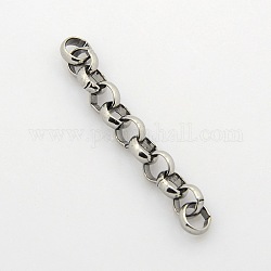 Men's Jewelry Making 304 Stainless Steel Rolo Chains, Belcher Chain, with Spool, Unwelded, Stainless Steel Color, 7x3mm