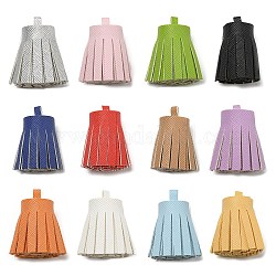 Decorazioni pendenti con nappe in similpelle, colore misto, 36x20~25mm, Foro: 6x5.4 mm