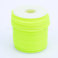 Hohlrohr PVC-Schlauch aus synthetischem Kautschuk, um weiße Kunststoffspule gewickelt, grün gelb, 3 mm, Bohrung: 1.5 mm, ca. 27.34 Yard (25m)/Rolle