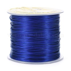 Japanische flache elastische Kristallschnur, Polyesterfaden, für Stretcharmbänder Edelsteinschmuckherstellung, dunkelblau, 0.5 mm, ca. 65.6 Yard (60m)/Rolle
