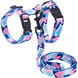 Corde de traction de ceinture de harnais de chat en nylon, avec ajusteur en plastique et fermoir en alliage, fournitures pour animaux, colorées, 1164x14.5mm
