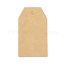 100шт пустые подарочные бирки из крафт-бумаги, трапециевидные, деревесиные, 7x4x0.05 см, отверстие : 4 мм