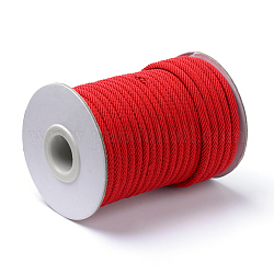 Cordones trenzados de poliéster, rojo, 3mm, alrededor de 21.87 yarda (20 m) / rollo