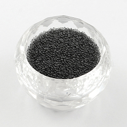 Просвечивание поделки 3г ногтей украшение мини стеклянные бусины, крошечные шарики ногтей икрой, темно-серый, 0.6~0.8 мм