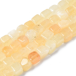 Chapelets de perles en jade topaze naturelle, cube, 7~8x7~8x7~8mm, Trou: 0.9mm, Environ 45~49 pcs/chapelet, 13.39~14.57 pouce (34~37 cm)