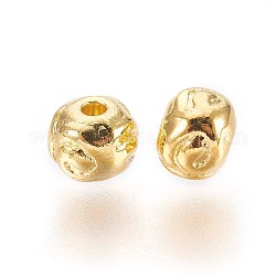 Сплавочные овальные бусины тибетского стиля , круглые, без свинца и без кадмия, золотые, 5.5x4.5 мм, отверстие : 1 мм