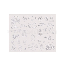 Pegatinas de uñas, autoadhesivo, para decoraciones con puntas de uñas, tema de la Navidad, plata, 6.3x5.2 cm