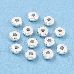 304 Edelstahl-Abstandhalter-Perlen, Flachrund, Silber, 4x1.2 mm, Bohrung: 1.2 mm
