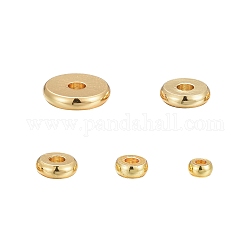 75Pcs 5 Size Brass Spacer Beads Set, Long-Lasting Plated, Flat Round, Golden, 15pcs/Size