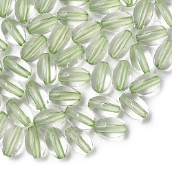 Perles en acrylique transparente, ovale, vert clair, 9.5x6mm, Trou: 1.5mm, environ 2000 pcs/500 g