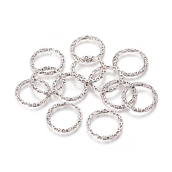 Tibetischer Stil Legierung Verknüpfung Ringe, Bleifrei & Nickel frei, runden Ring, Antik Silber Farbe, 18.5x1.5 mm