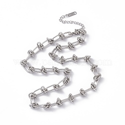304 collar de cadena de eslabones kont de acero inoxidable para hombres y mujeres, color acero inoxidable, 15.94 pulgada (40.5 cm)