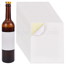 Pegatinas adhesivas de papel personalizado, para decoraciones de etiquetas de botellas de vino, Rectángulo, blanco, 266x211x0.1mm, adhesivo: 124x99 mm, 4pcs / hoja