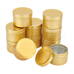 Vaso di alluminio, flip cover, scatola di imballaggio per alimenti, per accarezzare le foglie di tè, colonna, oro, 2x1-3/8 pollice (5.1x3.6 cm), capacità: 50 ml (1.69 fl. oz)