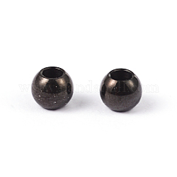 Rondelle 304 perle in acciaio inox distanziatore, elettroforesi nera, 4mm, Foro: 2 mm