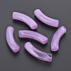 Perles en acrylique transparente, style de pierres fines imitation, tube incurvé, violette, 33x8x10.5mm, Trou: 1.6mm, environ 300 pcs/500 g
