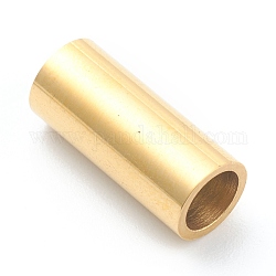 Revestimiento iónico (ip) 304 cierres magnéticos de acero inoxidable, columna, real 18k chapado en oro, 16x6.5mm, agujero: 5 mm