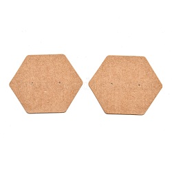 Boucle d'oreille en papier kraft affiche des cartes, hexagone, Pérou, 6.8x5.9x0.05 cm