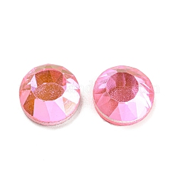 Cabuchones de cristal, espalda y espalda planas, facetados, semicírculo, rosa perla, 12x5mm