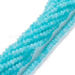Chapelets de perles en amazonite naturelle, plat rond, facette, 3x2mm, Trou: 0.6mm, Environ 187 pcs/chapelet, 15.35 pouce (39 cm)