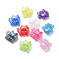 Perline acrilico jelly imitato, gatto, colore misto, 18x19.5x10mm, Foro: 3 mm