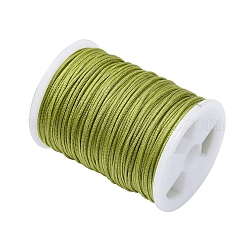 Nylon Thread Cord, DIY Braided Ball Jewelry Making Cord, Spring Green, 0.8mm, about 10m/roll(10.93yards/roll)