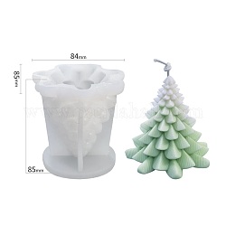 Árbol de navidad diy vela moldes de silicona, moldes de resina, para resina uv, fabricación de joyas de resina epoxi, blanco, 8.5x8.4x8.5 cm