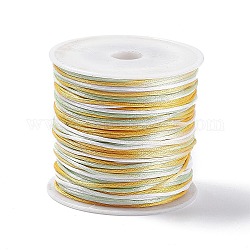 Сегментный шнур из окрашенной нейлоновой нити, гремучий атласный шнур, для изготовления ювелирных изделий DIY, Китайский узел, золотые, 1 мм