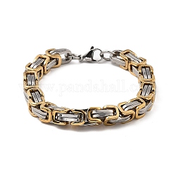 304 Edelstahl Königskette Armbänder, goldenen und Edelstahl Farbe, 8-1/2 Zoll (21.5 cm)