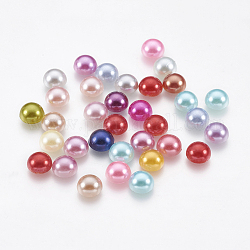 ABS Plastic Imitation Pearl Cabochons, Half Round, Mixed Color, 7x3.5mm