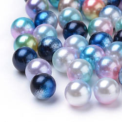 Regenbogen Acryl Nachahmung Perlen, Farbverlauf Meerjungfrau Perlen, kein Loch, Runde, Mischfarbe, 8 mm, ca. 2000 Stk. / 500g