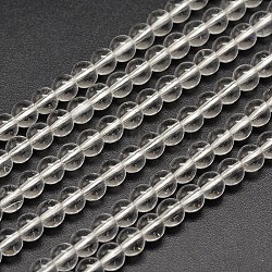 Filamenti sintetici di branelli in quarzo rotondo, chiaro, 8mm, Foro: 1 mm, circa 50pcs/filo, 15.7 pollice