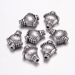 Tibetan Style Alloy Beads, Cadmium Free & Nickel Free & Lead Free, Shell, Antique Silver, 11x9x5mm, Hole: 1mm