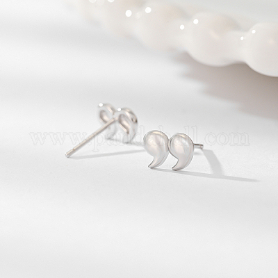 Милые серебряные мини-серьги в форме двойной запятой для женщин. TA3582-1