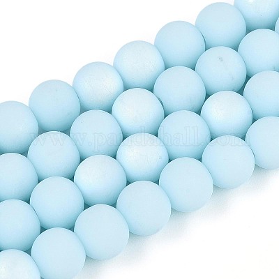 Нити из матовых непрозрачных стеклянных бусин GLAA-T032-P8mm-MBB10-1