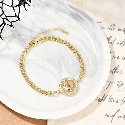 Латунные браслеты с микропаве из чистого кубического циркония BJEW-M050-03G-02-1