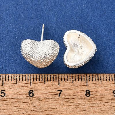 Серьги-гвоздики с текстурированной латунью EJEW-A143-02B-S-1