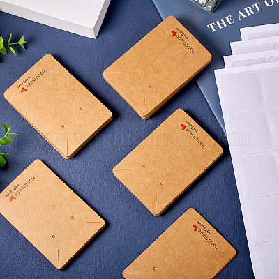 100шт прямоугольные карточки из крафт-бумаги для ожерелья и сережек AJEW-TA0001-26A-1