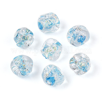 Ручной работы бусины фольги FOIL-T007-01G-1