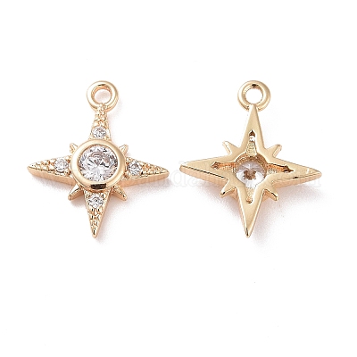 Латунные микропаве прозрачные кубические циркониевые подвески X-KK-G418-08G-1