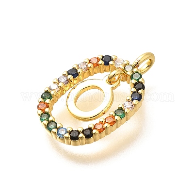 Латунные микро проложить кубического циркония подвески ZIRC-P123-01G-O02-1