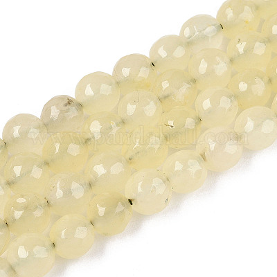 Окрашенные природные белый нефрит бисер пряди G-T139-8mm-60-13-1