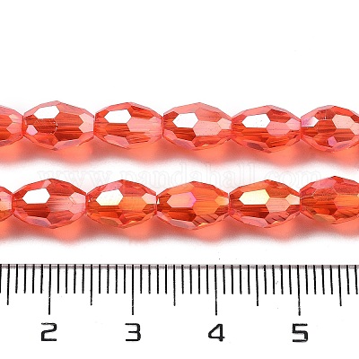 Прозрачные стеклянные бусины гальваническим пряди EGLA-A037-T6x8mm-B09-1