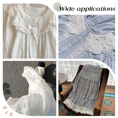 7.5 ярд хлопчатобумажной кружевной ленты с вышивкой цветов OCOR-DC0001-13-1