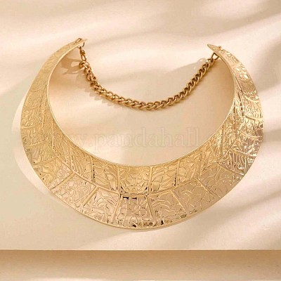 Ожерелья-чокеры из сплава с текстурированными кольцами в виде листьев FS-WG2A12B-01-1