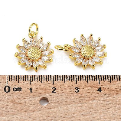 Подвески из латуни с покрытием из прозрачного кубического циркония KK-B078-01G18-1